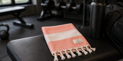 Turkish Cotton Hand Towel Salmon Zig-Zag 45x90cm | Soft & Quick-Dry | SunKiss Dubai