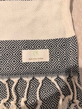 Turkish Cotton Hand Towel Navy Blue Pattern 45x90cm | Soft & Quick-Dry | SunKiss Dubai